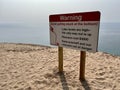 A warning sign at Sleeping Bear Dunes National Lakeshore