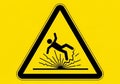 Warning sign for slippery surface and falling hazard Royalty Free Stock Photo