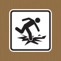 Warning Sign for Slippery Surface with Figure Skidding and Falling Down Royalty Free Stock Photo