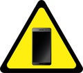 Warning sign with smartphones