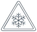 Warning Sign with Snowflake Symbol Indicates Low Temperatures and Cold Weather Conditions Royalty Free Stock Photo