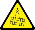 Warning sign with suspended loads