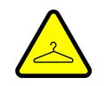 Warning sign with symbol of coat hanger - metaphor of danger and risk of risky and dangerous self induced abortion