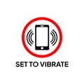 Warning sign to set cell phone to vibrate