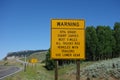 A warning sign for trucks and other big rigs in wyoming.