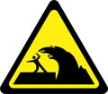 Warning sign with tsunami Royalty Free Stock Photo