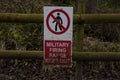 Warning sign in Tyneham village, Dorset