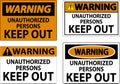 Warning Sign Unauthorized Persons Keep Out Royalty Free Stock Photo