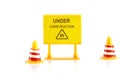 Warning sign under construction