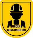 Warning sign under construction. Vector Logo concept. Royalty Free Stock Photo