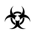 Warning sign of virus pandemic. Biohazard icon. Biohazard black symbol. Flat style icon of pandemic coronavirus or Royalty Free Stock Photo