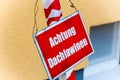 Warning sign, warning roof avalanches Royalty Free Stock Photo