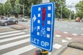 Warning Sign Watch Out Cars Coming From The Right At Amsterdam The Netherlands 2018