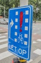 Warning Sign Watch Out Cars Coming From The Right At Amsterdam The Netherlands 2018