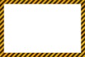 Warning sign yellow and black stripes frame, industrial background Royalty Free Stock Photo