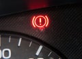 Warning signage on car dashboard Royalty Free Stock Photo