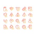 Warning signals pixel perfect gradient linear vector icons set Royalty Free Stock Photo