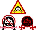 Warning signs of bearded woman