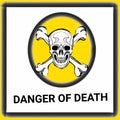 Warning signs danger of death illustration drawing illustration drawing and drawing illustration white background Royalty Free Stock Photo