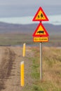 Warning signs in Iceland