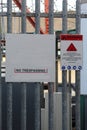 Warning signs at industrial and telecom mask site