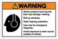 Warning Sirens Protection Loud Sounds Protection Symbol Sign, Vector Illustration, Isolated On White Background Label. EPS10 Royalty Free Stock Photo