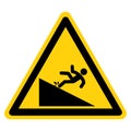 Warning Slippery Slope Hazard Symbol Sign,Vector Illustration, Isolate On White Background Label. EPS10