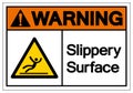 Warning Slippery Surface Symbol, Vector  Illustration, Isolated On White Background Label. EPS10 Royalty Free Stock Photo