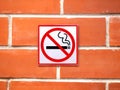 Warning that smoking is not permitted in the area