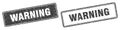 Warning stamp set. warning square grunge sign Royalty Free Stock Photo