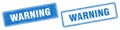 Warning stamp set. warning square grunge sign Royalty Free Stock Photo