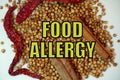 Warning statement - food allergy with spices and special ingredients Royalty Free Stock Photo