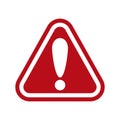 Warning, stop sign icon with exclamation marc - vector Royalty Free Stock Photo