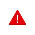 Warning, stop sign icon with exclamation mark