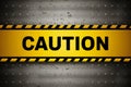 Warning stripe background with metal template for caution vector Royalty Free Stock Photo