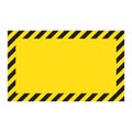 Warning striped background, warning to be careful, potential danger, yellow & black stripes on the diagonal, vector template sign Royalty Free Stock Photo