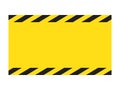 Warning striped background, warning to be careful, potential danger, yellow & black stripes on the diagonal, vector template sign