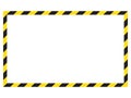 Warning striped frame, warning to be careful, potential danger, yellow & black stripes on the diagonal