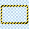 Warning striped rectangular background, warning to be careful, potential danger, yellow & black stripes on the diagonal, vector te Royalty Free Stock Photo