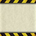Warning stripes frame with old paper Royalty Free Stock Photo