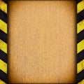 Warning stripes frame with rusty plate Royalty Free Stock Photo