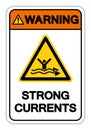 Warning Strong Current Watch Out Symbol Sign, Vector Illustration, Isolate On White Background Label. EPS10 Royalty Free Stock Photo