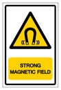 Warning Strong Magnetic Field Symbol Sign, Vector Illustration, Isolate On White Background Label .EPS10 Royalty Free Stock Photo