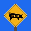 Warning swine flu sign Royalty Free Stock Photo