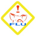 Warning swine flu sign Royalty Free Stock Photo