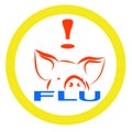 Warning swine flu sign Royalty Free Stock Photo