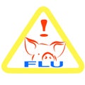 Warning swine flu sign Royalty Free Stock Photo