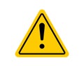 Warning symbol Caution icon / sign in flat style isolated. Royalty Free Stock Photo