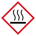 Warning symbol for hot surfaces  illustration. Royalty Free Stock Photo