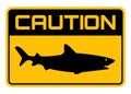 warning symbol sign there is a shark